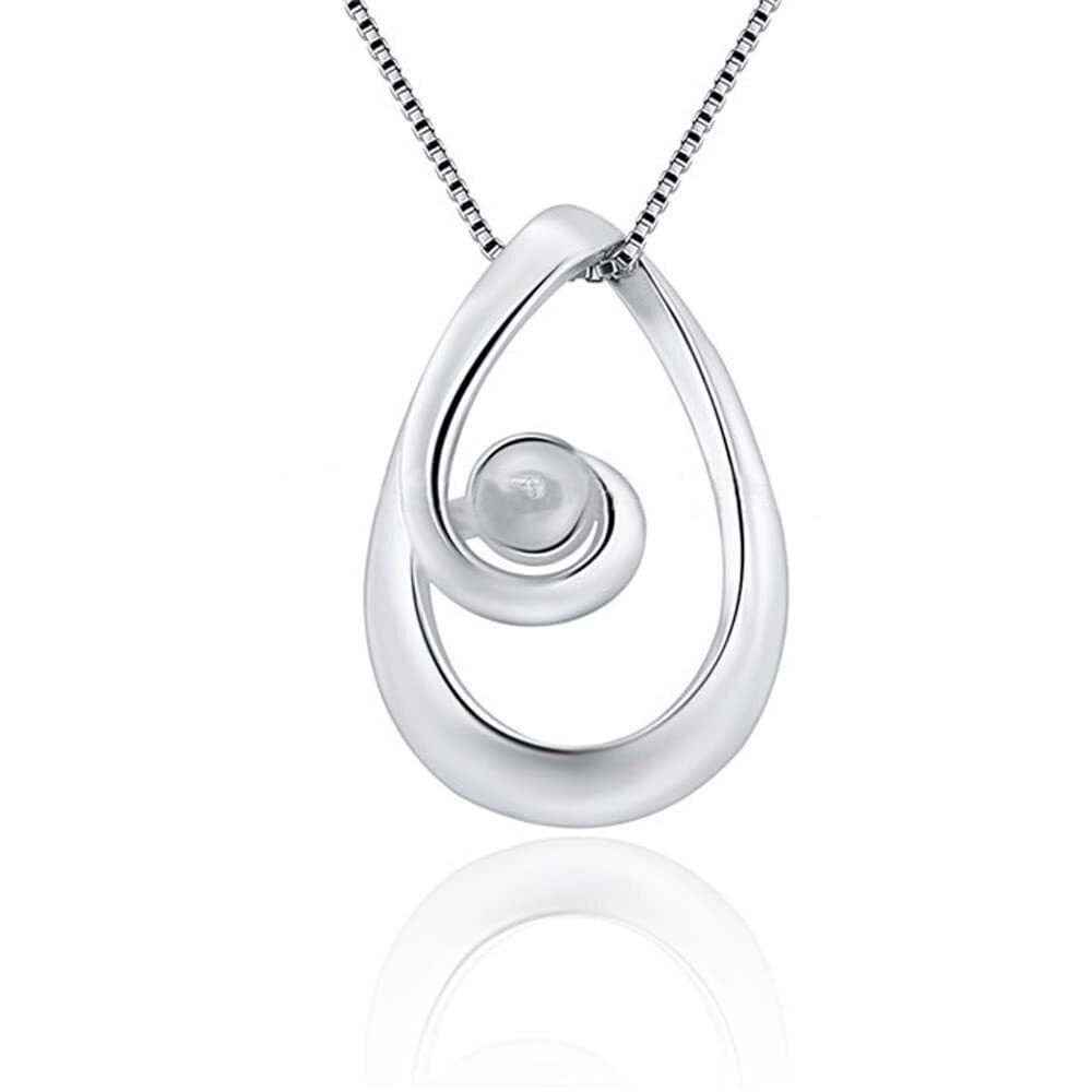 3916 Sterling Silver Simple Waterdrop Bail Pin Pendant Fitting for Pearl